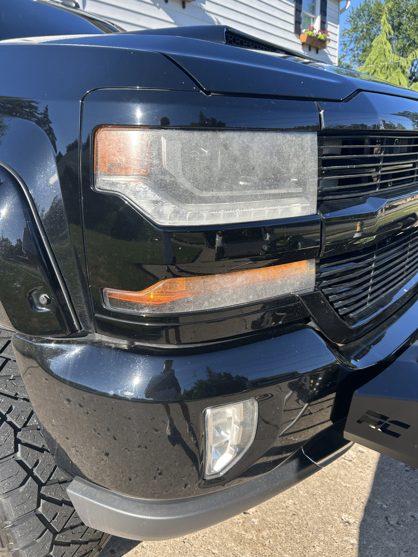 Chevy Silverado — Headlight Restoration before detailing